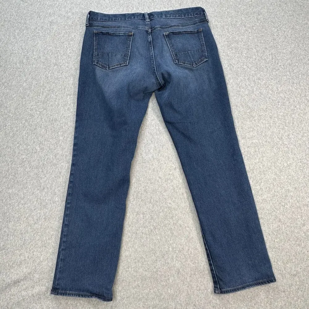 Banana Republic Jeans Mens Size 32x35 Dark Wash Denim Regular Fit Straight Leg